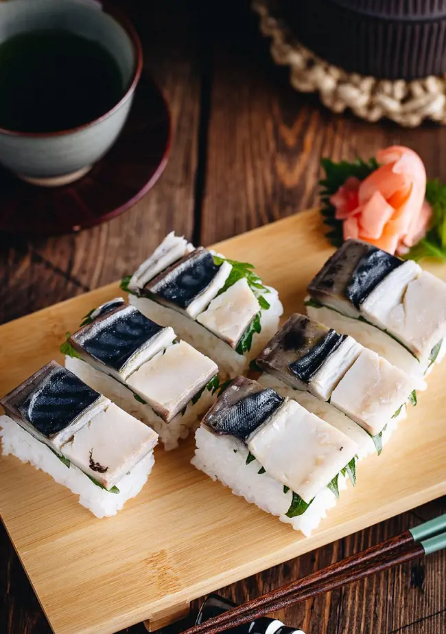 Saba Sushi is different than other common type of sushi, it is shaped rectangular and is very eye catching