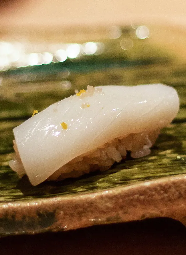 There are various type of squid sushi found in the Japanese restaurant or grocery stores